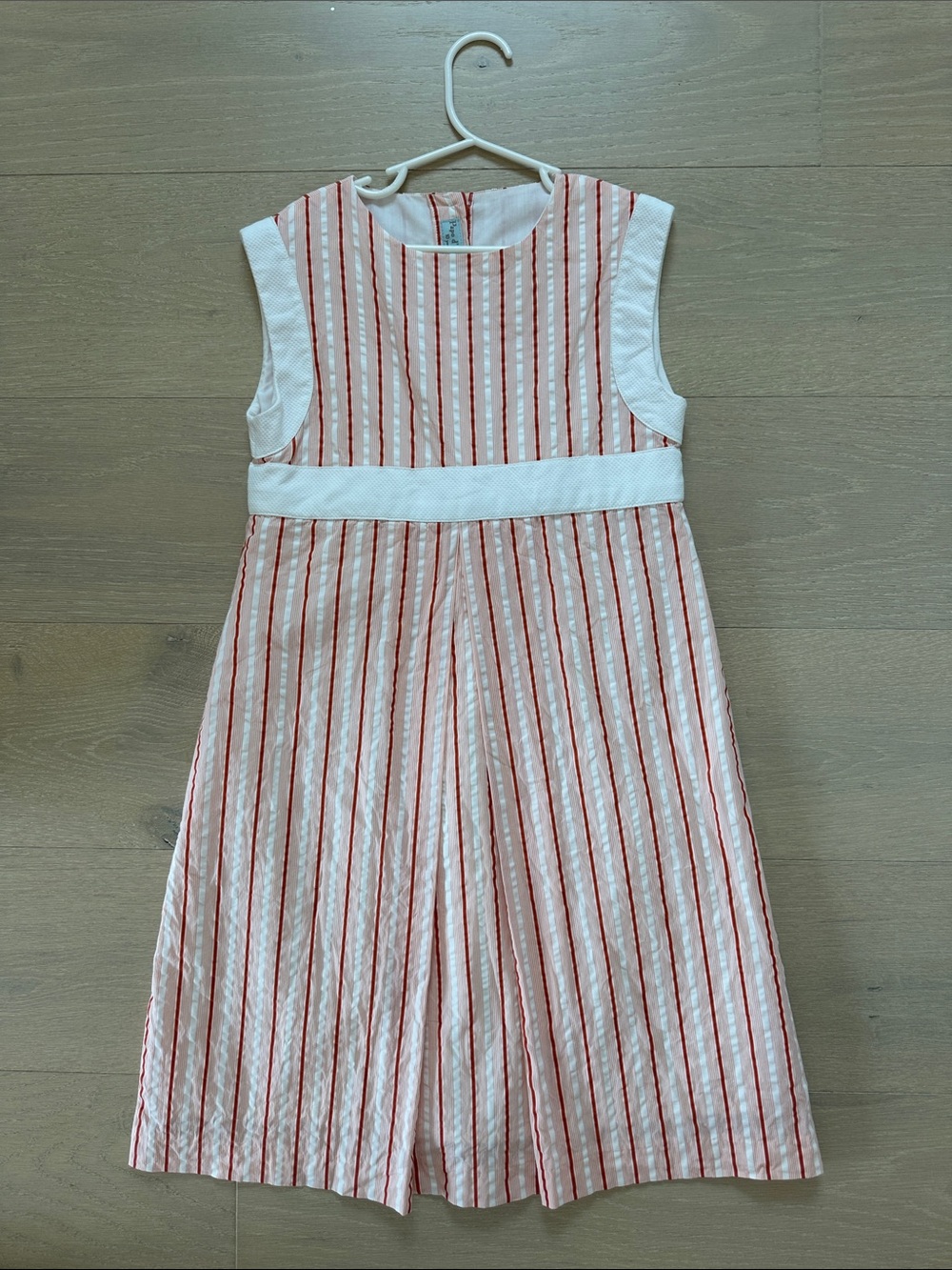 Papo d'Anjo White Dress with Red Stripes